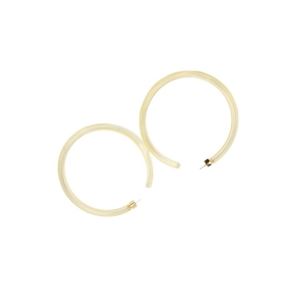 Alison Lou Womens Gold Plated Yellow Lucite Large Jelly Hoops